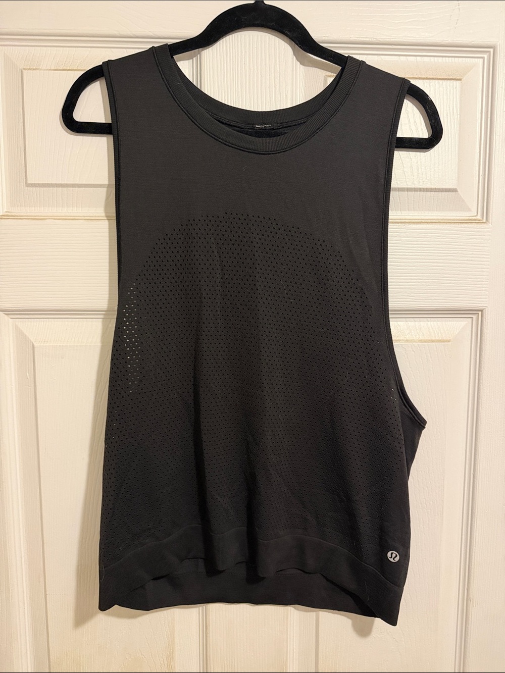 lululemon athletica Black Perforated Muscle Tank
